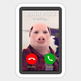 I Heart John Pork Funny Genz Meme Sticker
